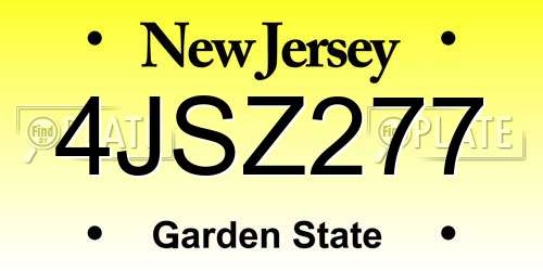 4JSZ277 New Jersey License Plate