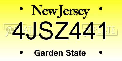4JSZ441 New Jersey License Plate