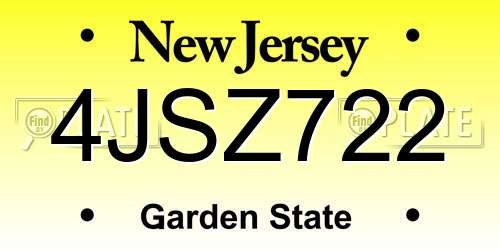 4JSZ722 New Jersey License Plate