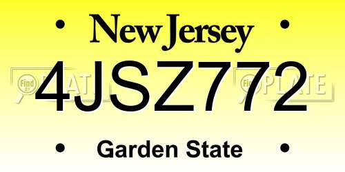 4JSZ772 New Jersey License Plate