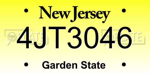 4JT3046 New Jersey License Plate