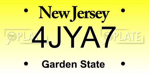 4JYA7 New Jersey License Plate