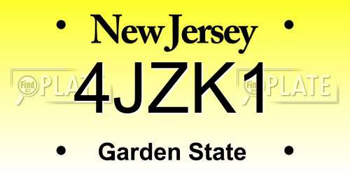4JZK1 New Jersey License Plate