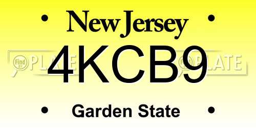 4KCB9 New Jersey License Plate