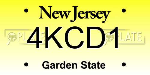 4KCD1 New Jersey License Plate