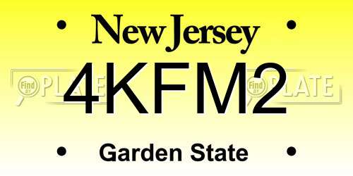 4KFM2 New Jersey License Plate