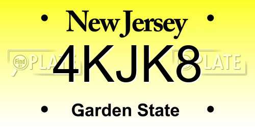 4KJK8 New Jersey License Plate