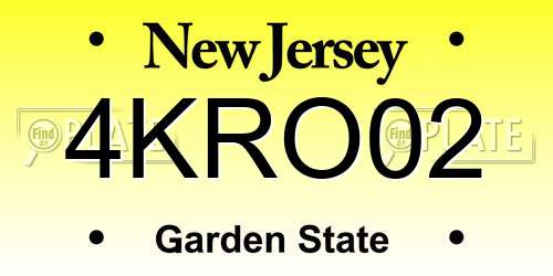 4KRO02 New Jersey License Plate