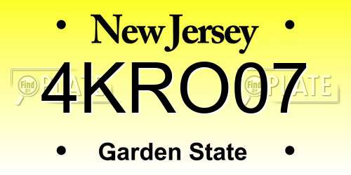 4KRO07 New Jersey License Plate