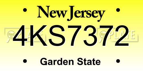 4KS7372 New Jersey License Plate