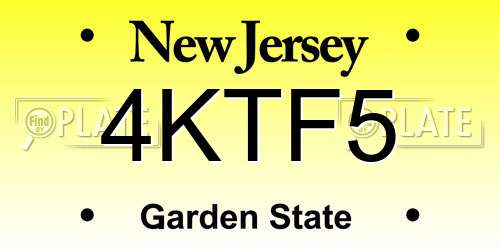4KTF5 New Jersey License Plate