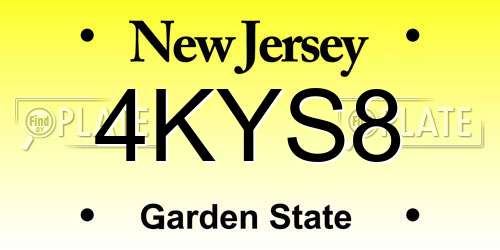 4KYS8 New Jersey License Plate