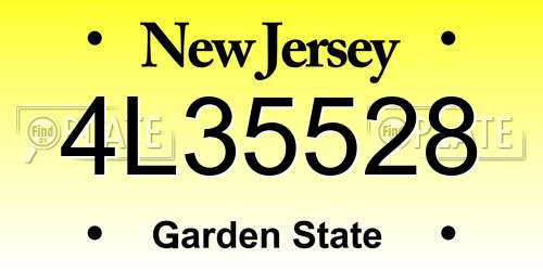 4L35528 New Jersey License Plate