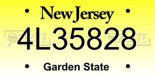 4L35828 New Jersey License Plate
