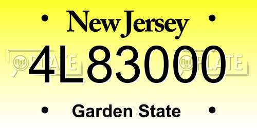 4L83000 New Jersey License Plate