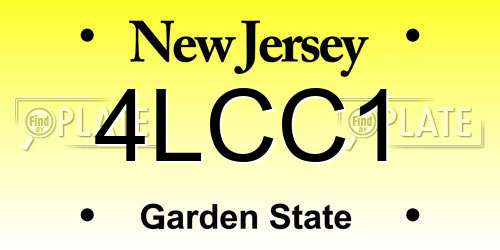 4LCC1 New Jersey License Plate
