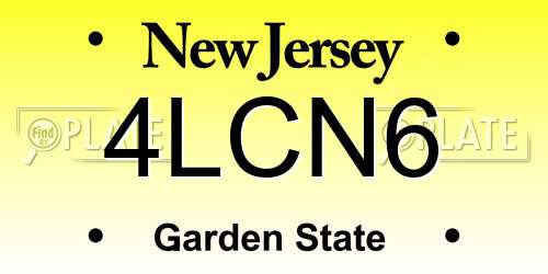 4LCN6 New Jersey License Plate