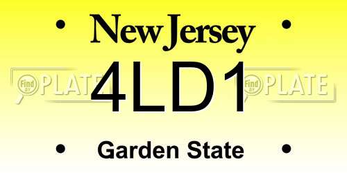 4LD1 New Jersey License Plate