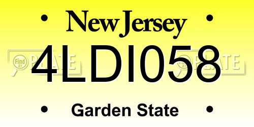 4LDI058 New Jersey License Plate
