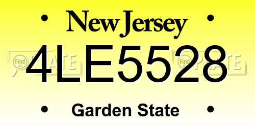 4LE5528 New Jersey License Plate