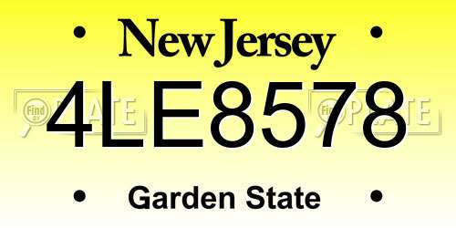 4LE8578 New Jersey License Plate