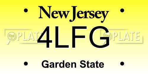 4LFG New Jersey License Plate