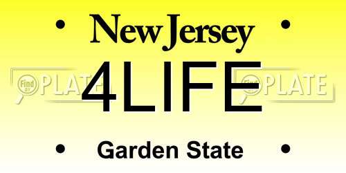 4LIFE New Jersey License Plate