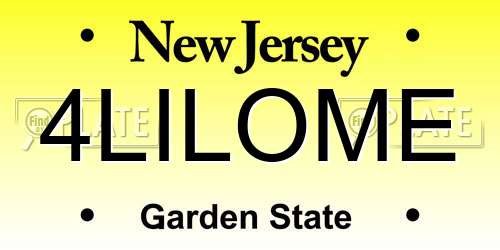 4LILOME New Jersey License Plate