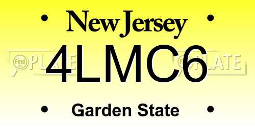 4LMC6 New Jersey License Plate