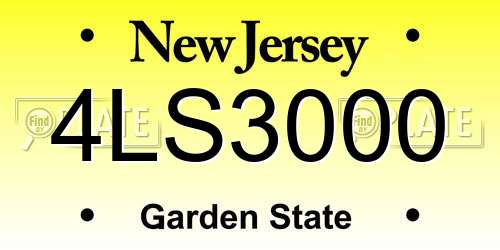 4LS3000 New Jersey License Plate