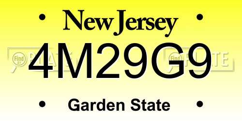 4M29G9 New Jersey License Plate