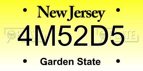 4M52D5 New Jersey License Plate