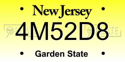4M52D8 New Jersey License Plate