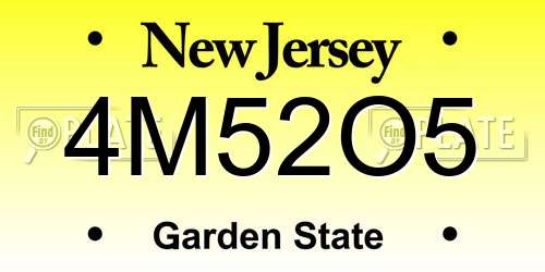4M52O5 New Jersey License Plate