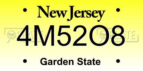 4M52O8 New Jersey License Plate