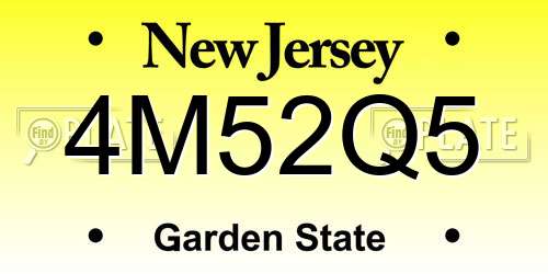 4M52Q5 New Jersey License Plate