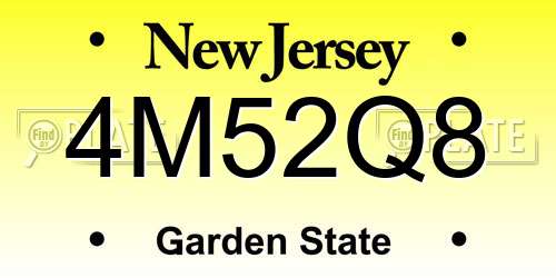 4M52Q8 New Jersey License Plate