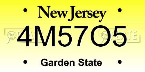 4M57O5 New Jersey License Plate