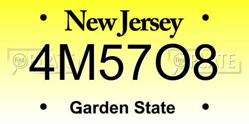 4M57O8 New Jersey License Plate