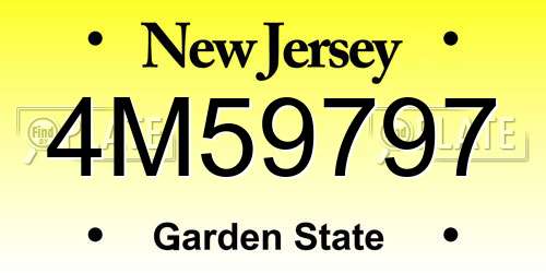 4M59797 New Jersey License Plate