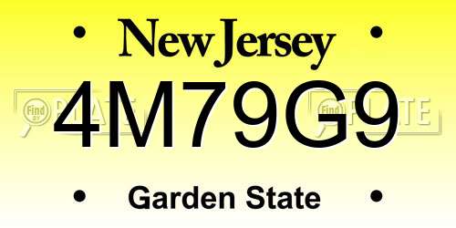 4M79G9 New Jersey License Plate