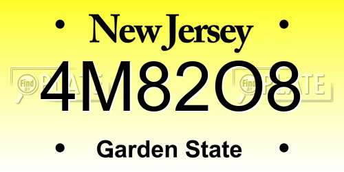 4M82O8 New Jersey License Plate