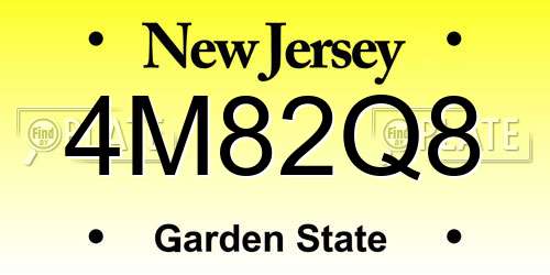 4M82Q8 New Jersey License Plate