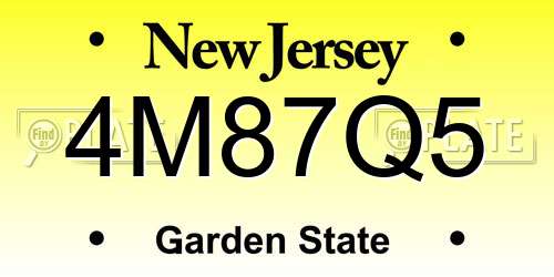4M87Q5 New Jersey License Plate