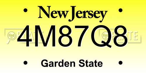 4M87Q8 New Jersey License Plate