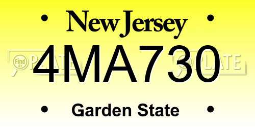 4MA730 New Jersey License Plate