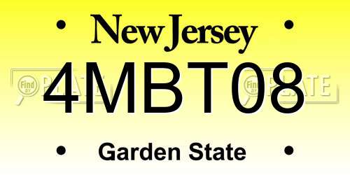 4MBT08 New Jersey License Plate