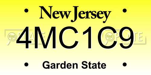 4MC1C9 New Jersey License Plate