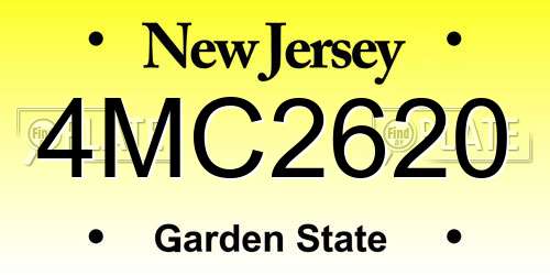 4MC2620 New Jersey License Plate
