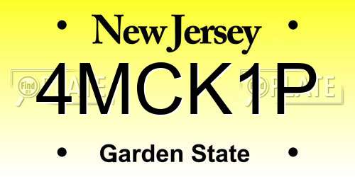 4MCK1P New Jersey License Plate